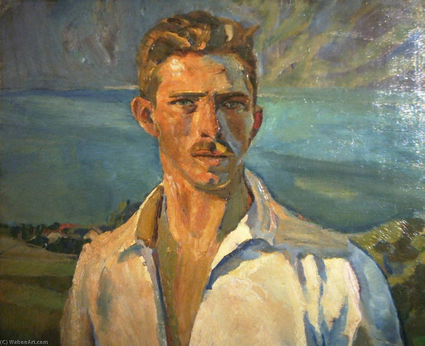 WikiOO.org - Encyclopedia of Fine Arts - Lukisan, Artwork Albert Weisgerber - Self portrait Deutsch am Attersee