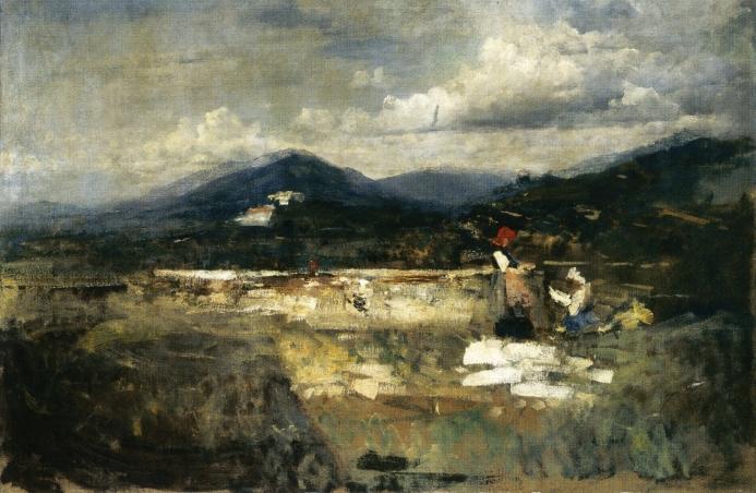 WikiOO.org - 백과 사전 - 회화, 삽화 Cesare Tallone - Landscape with Figures