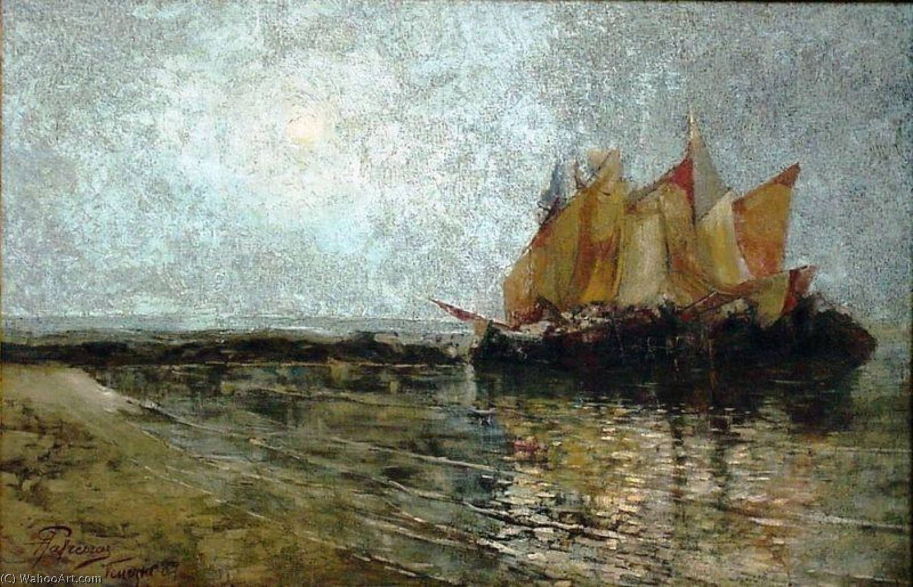 Wikioo.org - The Encyclopedia of Fine Arts - Painting, Artwork by Antonio Parreiras - Morning in the Adriatic Sea