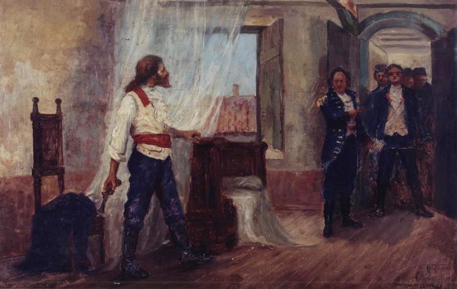 Wikioo.org - The Encyclopedia of Fine Arts - Painting, Artwork by Antonio Parreiras - Imprisonment of Tiradentes (study)