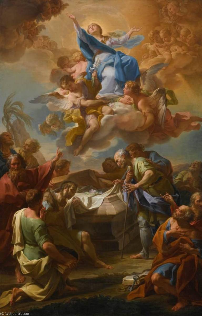 WikiOO.org - Encyclopedia of Fine Arts - Lukisan, Artwork Bottega Di Corrado Giaquinto - Assumption of the Virgin