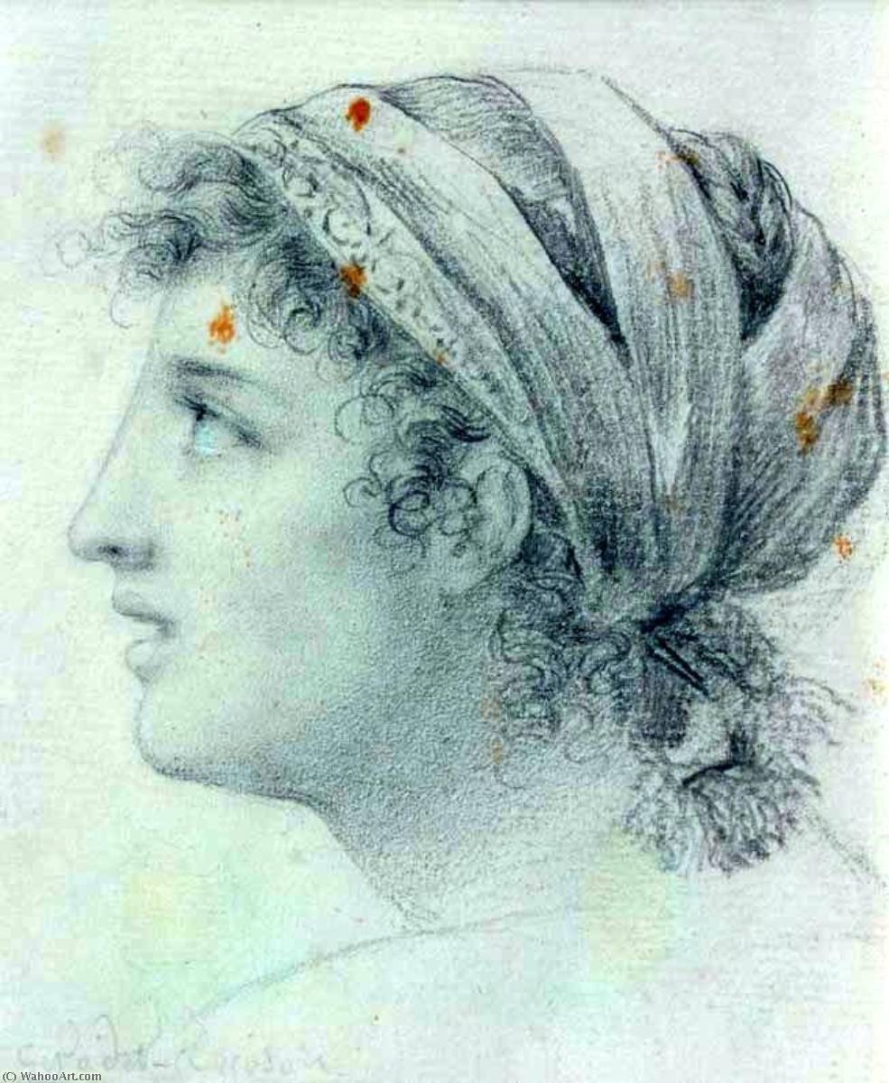 Wikioo.org - The Encyclopedia of Fine Arts - Painting, Artwork by Anne Louis Girodet De Roussy Trioson - Head of a Young Woman