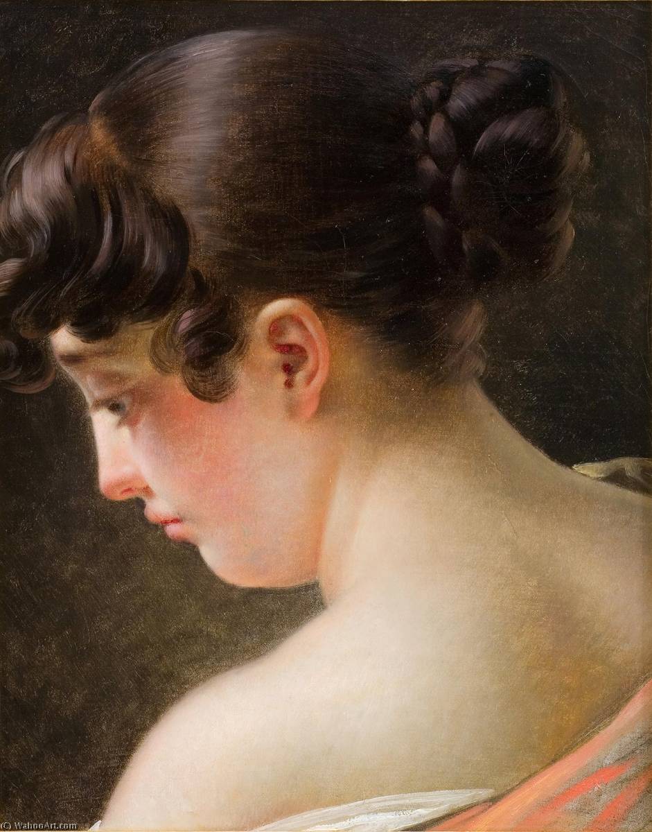 Wikioo.org - The Encyclopedia of Fine Arts - Painting, Artwork by Anne Louis Girodet De Roussy Trioson - Head of a Young Girl