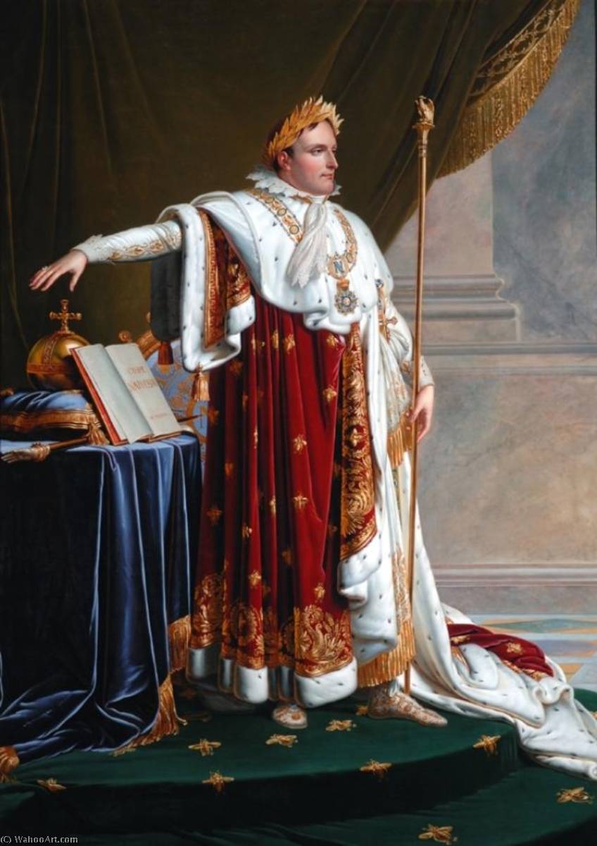 Wikioo.org - The Encyclopedia of Fine Arts - Painting, Artwork by Anne Louis Girodet De Roussy Trioson - Napoleon I in Coronation Robes