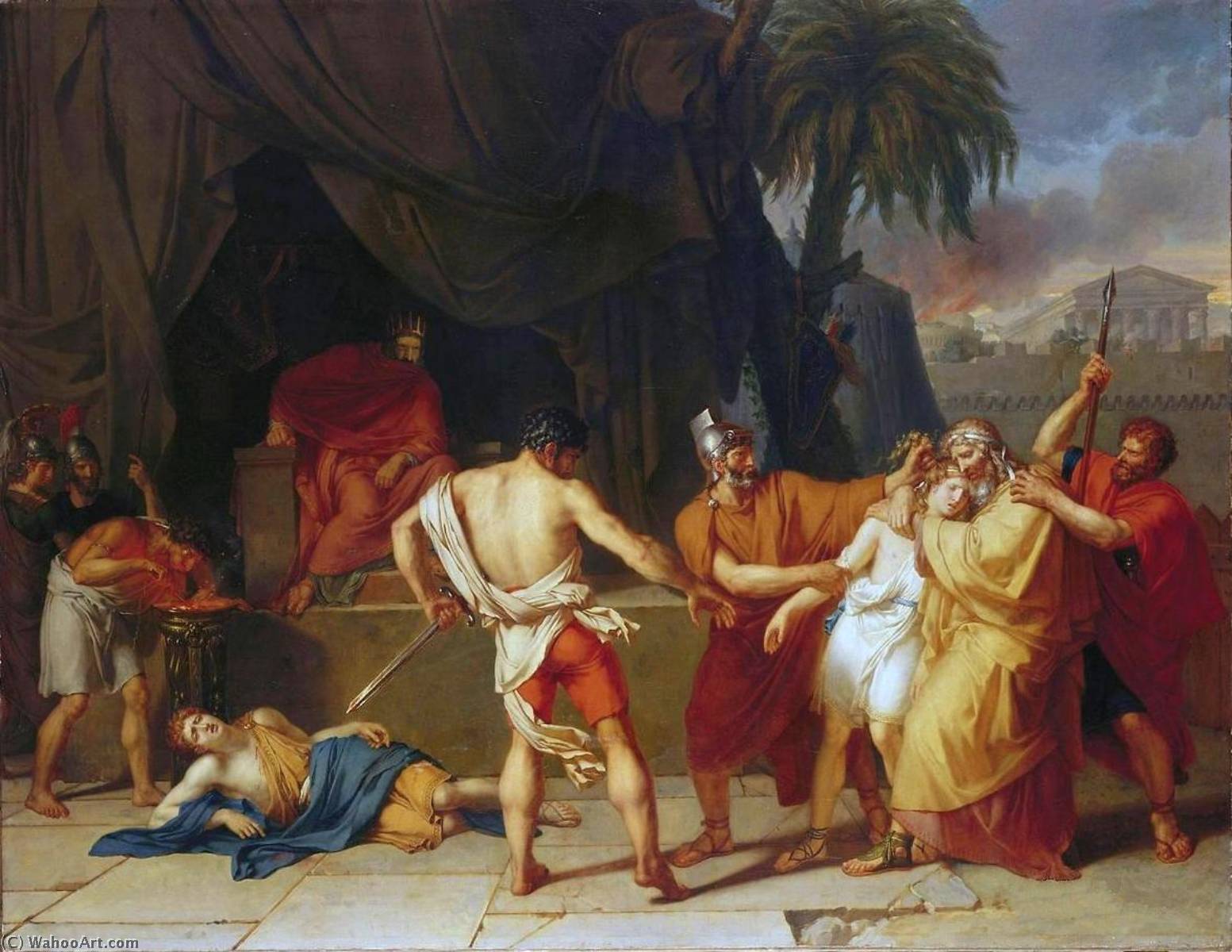 Wikioo.org - สารานุกรมวิจิตรศิลป์ - จิตรกรรม Anne Louis Girodet De Roussy Trioson - Nabuchodonosor Has Zedekiah's Children Killed before his Eyes