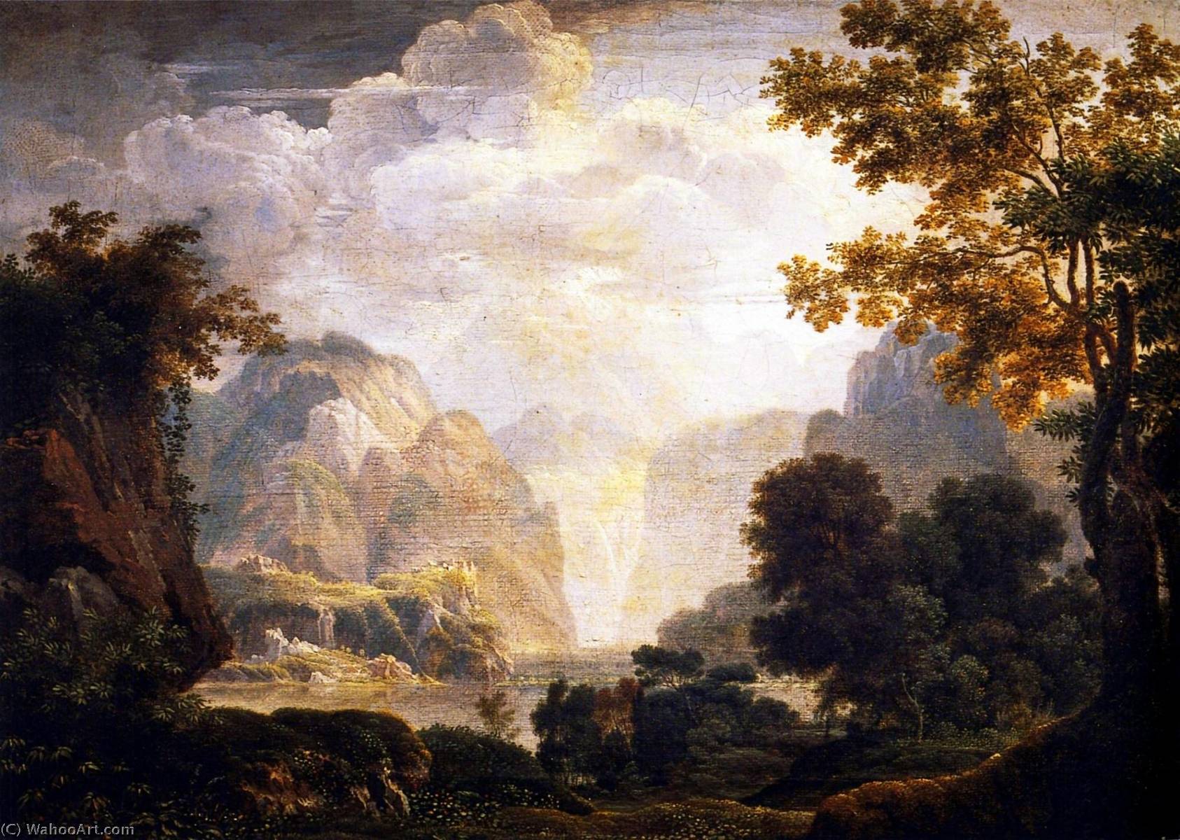 WikiOO.org - Enciklopedija dailės - Tapyba, meno kuriniai Anne Louis Girodet De Roussy Trioson - Landscape in the Alps