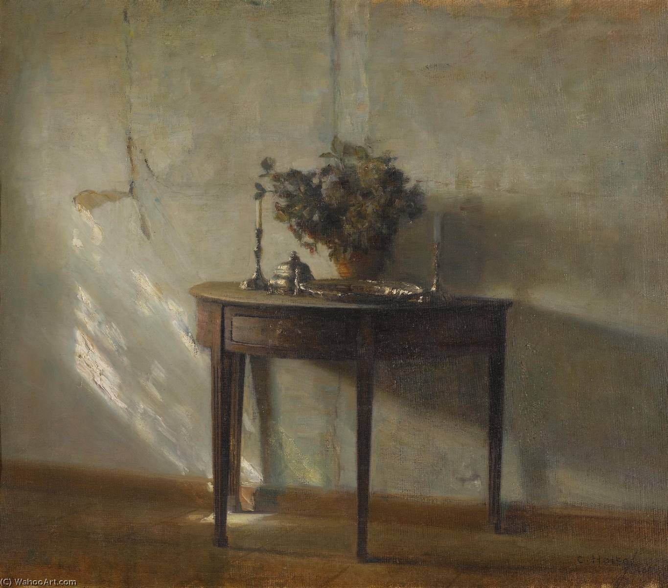 Wikioo.org - The Encyclopedia of Fine Arts - Painting, Artwork by Carl Holsøe - A Sunlit Interior