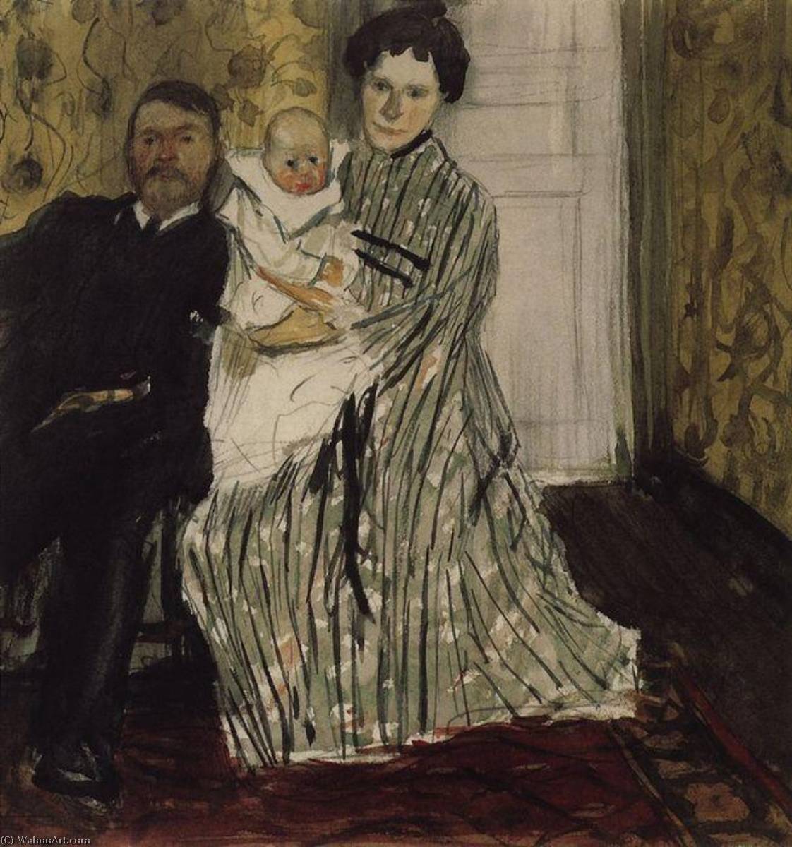 WikiOO.org - Encyclopedia of Fine Arts - Lukisan, Artwork Boris Mikhaylovich Kustodiev - A Family Portrait