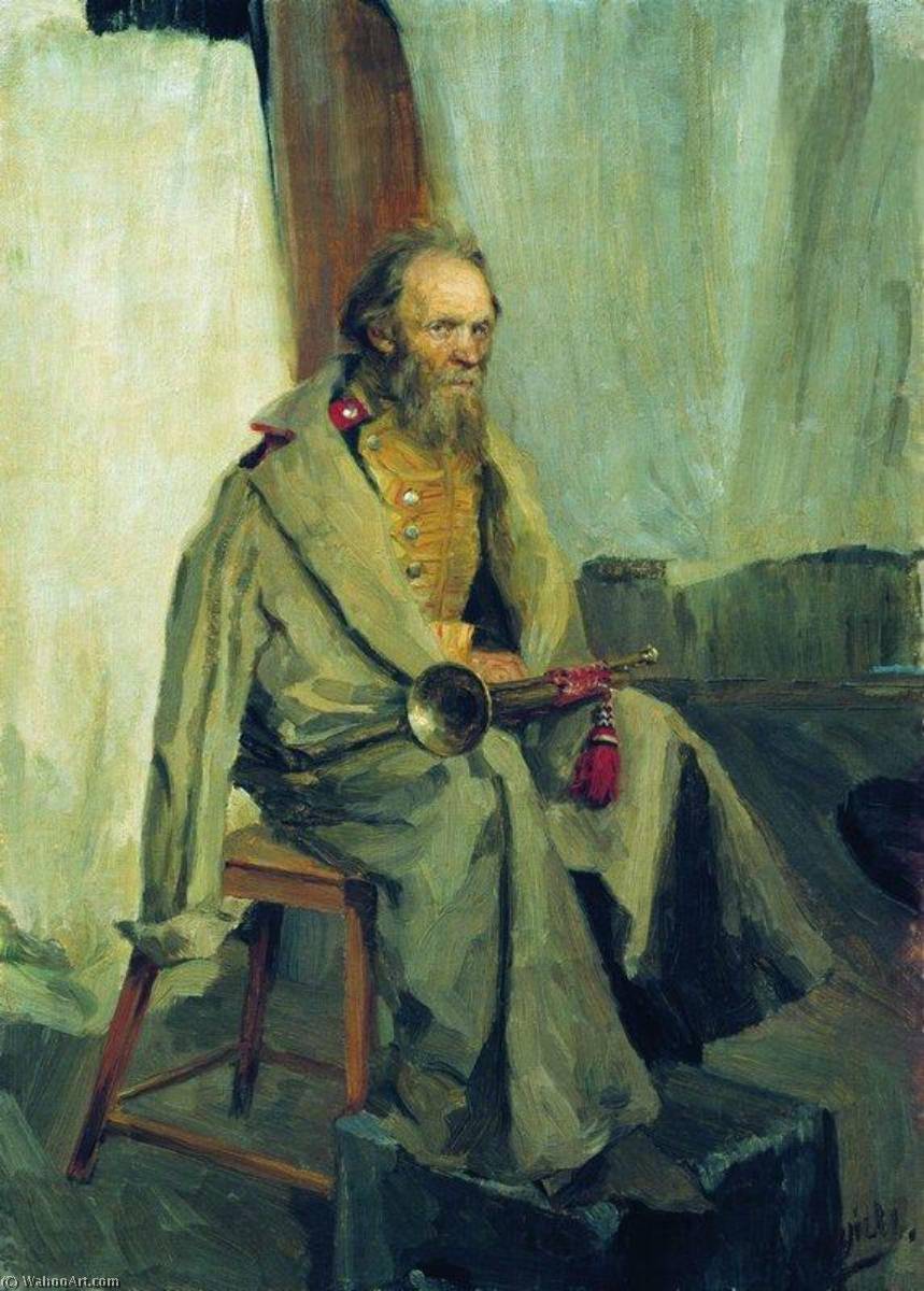 Wikioo.org - The Encyclopedia of Fine Arts - Painting, Artwork by Boris Mikhaylovich Kustodiev - Man in a Coat