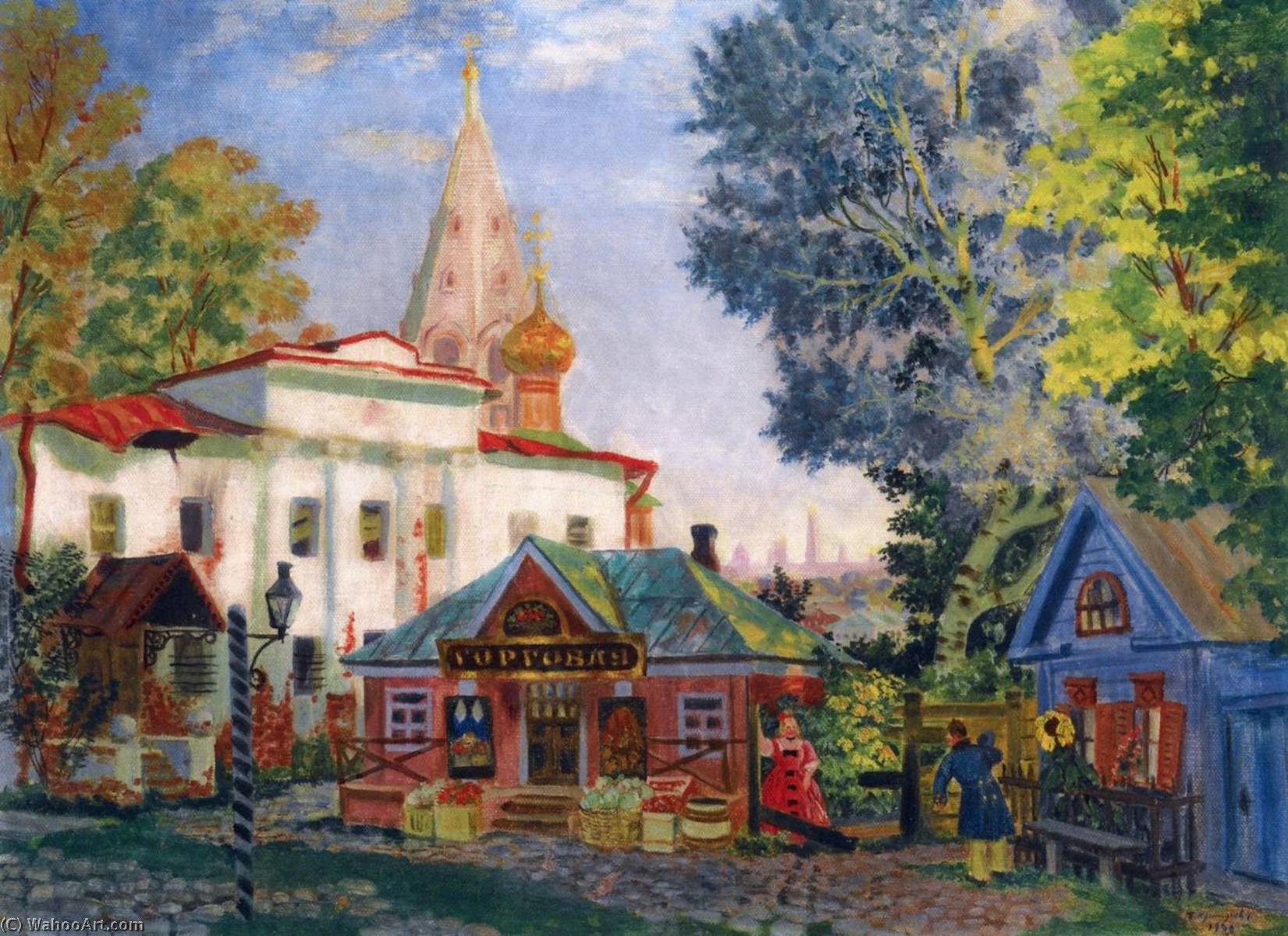 Wikioo.org - The Encyclopedia of Fine Arts - Painting, Artwork by Boris Mikhaylovich Kustodiev - In the Provinces