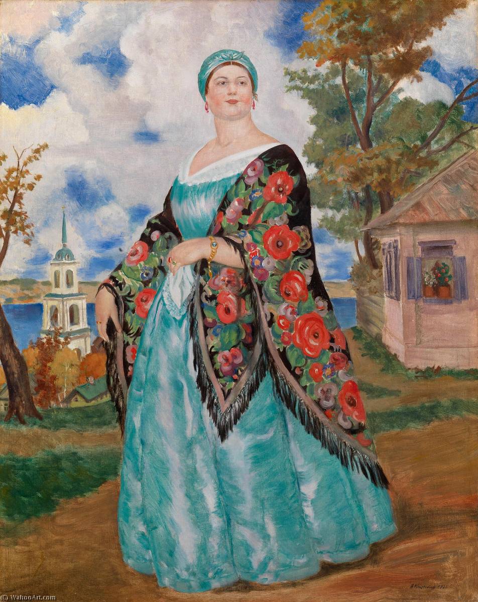 Wikioo.org - The Encyclopedia of Fine Arts - Painting, Artwork by Boris Mikhaylovich Kustodiev - Merchant's Wife