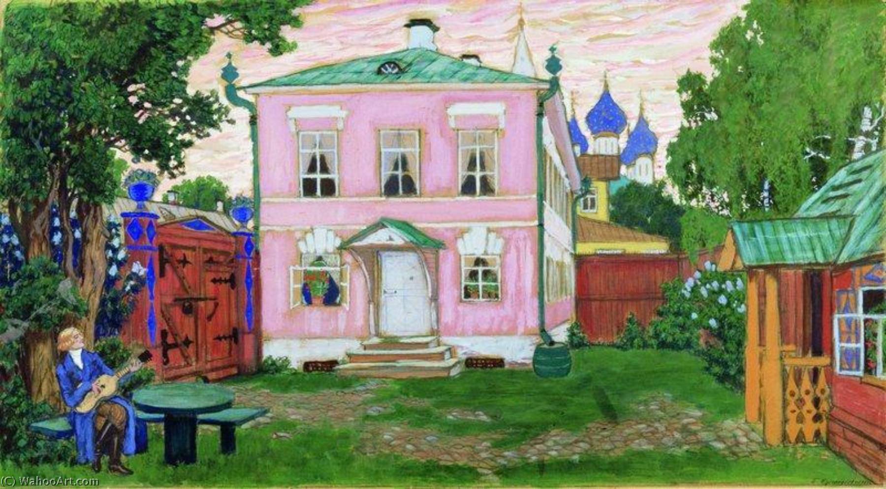 WikiOO.org - Güzel Sanatlar Ansiklopedisi - Resim, Resimler Boris Mikhaylovich Kustodiev - A House