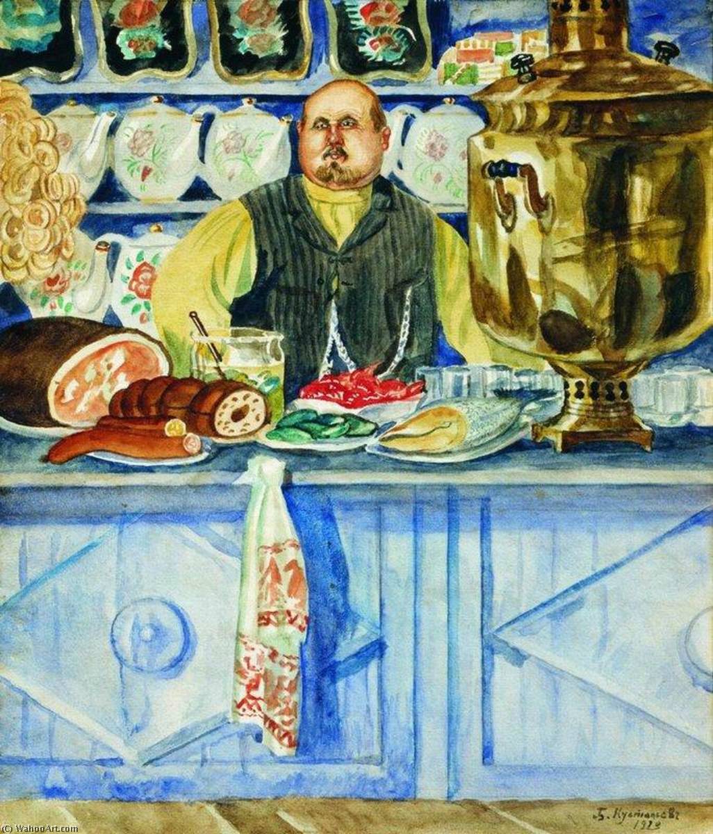 Wikioo.org - The Encyclopedia of Fine Arts - Painting, Artwork by Boris Mikhaylovich Kustodiev - The Innkeeper