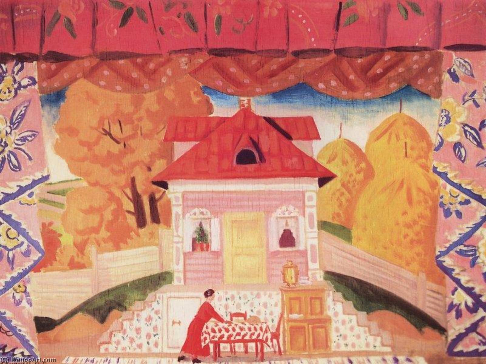WikiOO.org - Εγκυκλοπαίδεια Καλών Τεχνών - Ζωγραφική, έργα τέχνης Boris Mikhaylovich Kustodiev - The House of Savely Magara