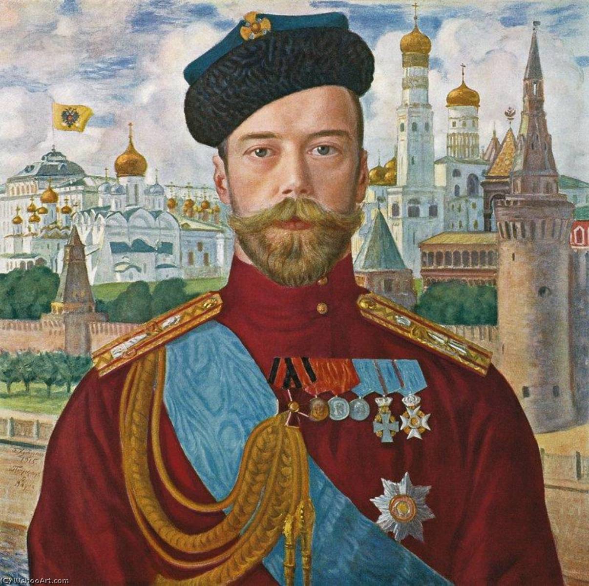 Wikioo.org - The Encyclopedia of Fine Arts - Painting, Artwork by Boris Mikhaylovich Kustodiev - Emperor Nicholas II