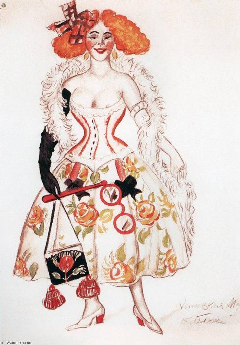 WikiOO.org - אנציקלופדיה לאמנויות יפות - ציור, יצירות אמנות Boris Mikhaylovich Kustodiev - English Girl