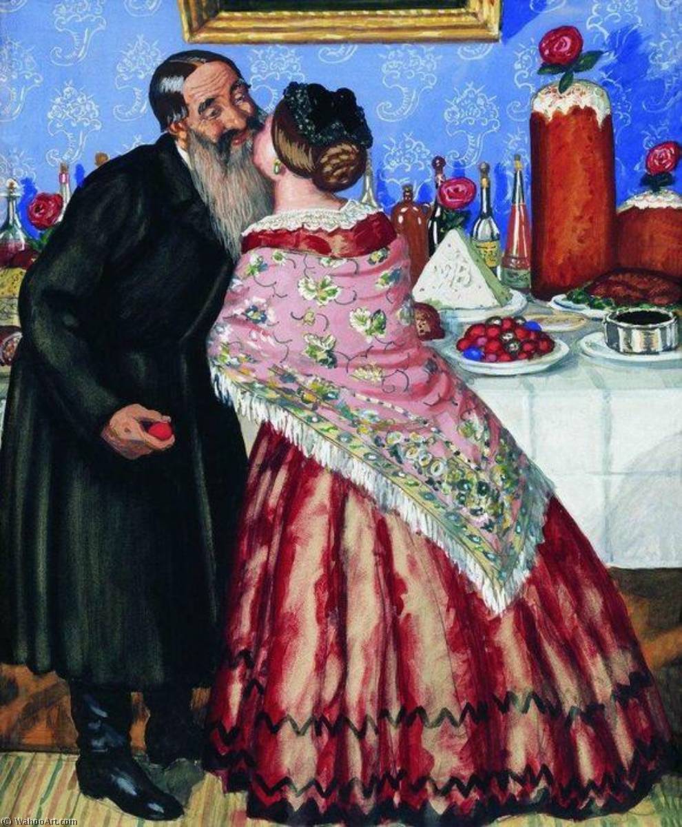 Wikioo.org - The Encyclopedia of Fine Arts - Painting, Artwork by Boris Mikhaylovich Kustodiev - Easter