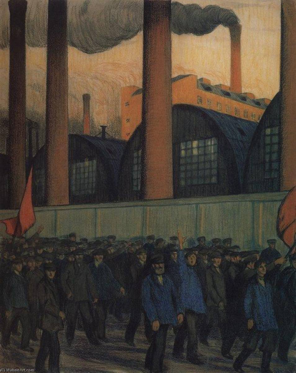 WikiOO.org - Encyclopedia of Fine Arts - Maalaus, taideteos Boris Mikhaylovich Kustodiev - Manifestation