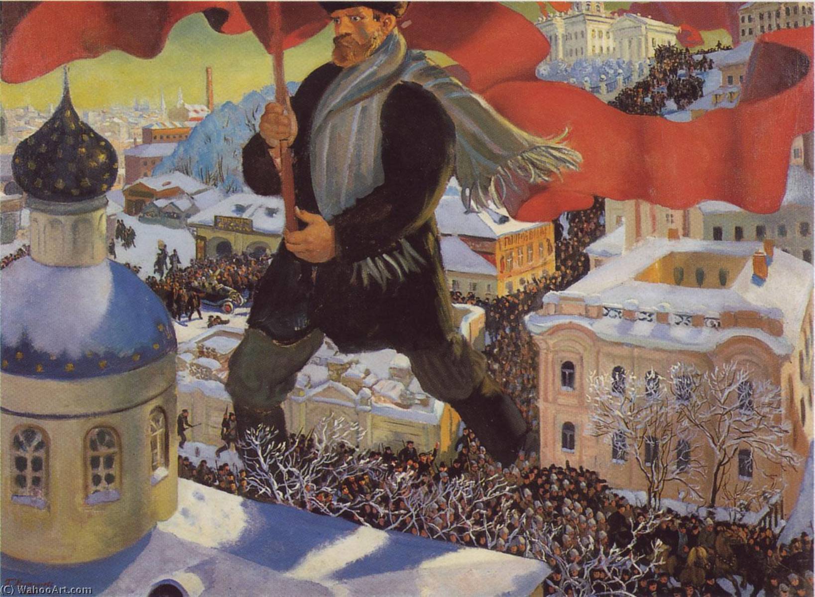 Wikioo.org - The Encyclopedia of Fine Arts - Painting, Artwork by Boris Mikhaylovich Kustodiev - The Bolshevik