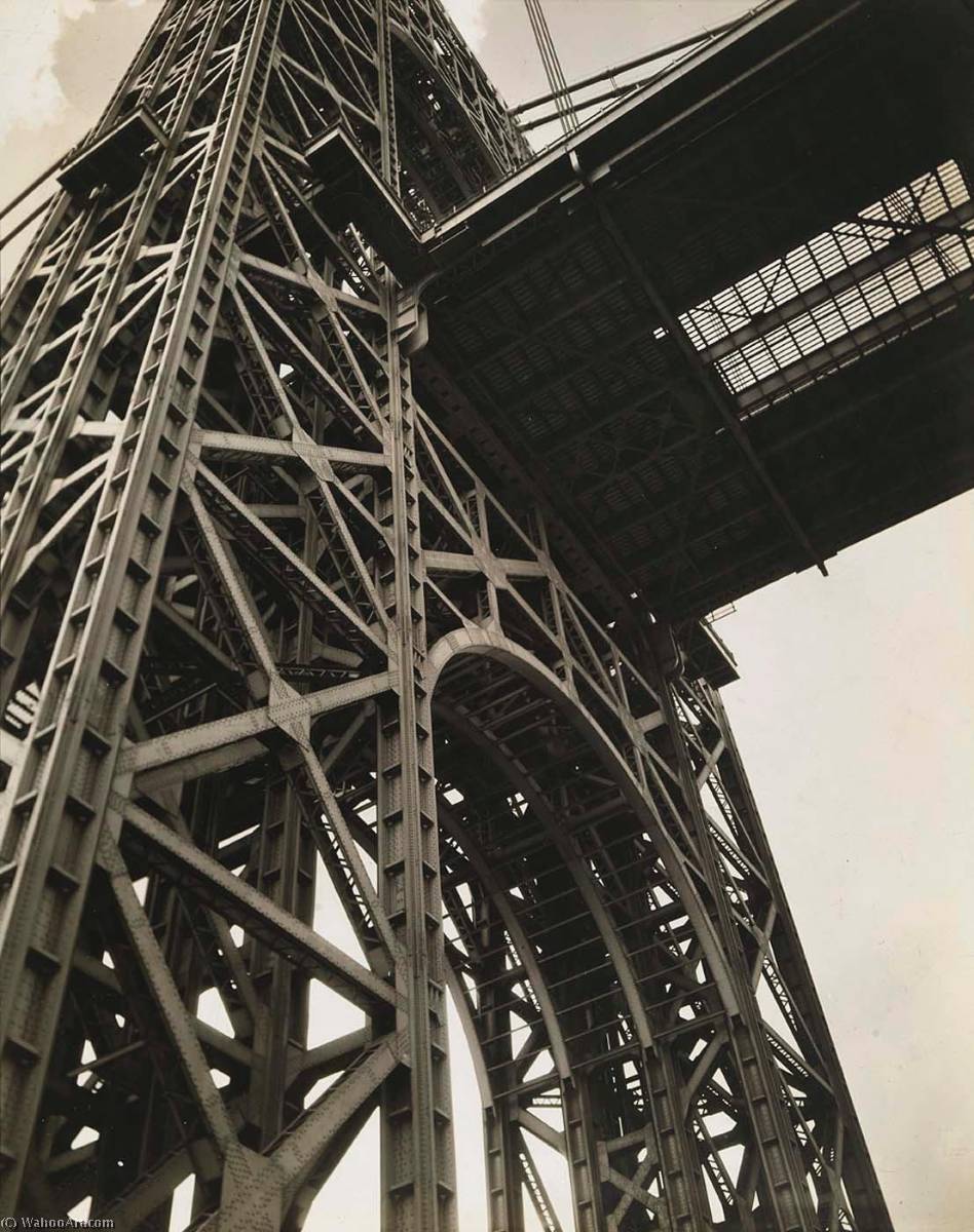 WikiOO.org - 백과 사전 - 회화, 삽화 Berenice Abbott - George Washington Bridge, Riverside Drive and 179th Street, Manhattan