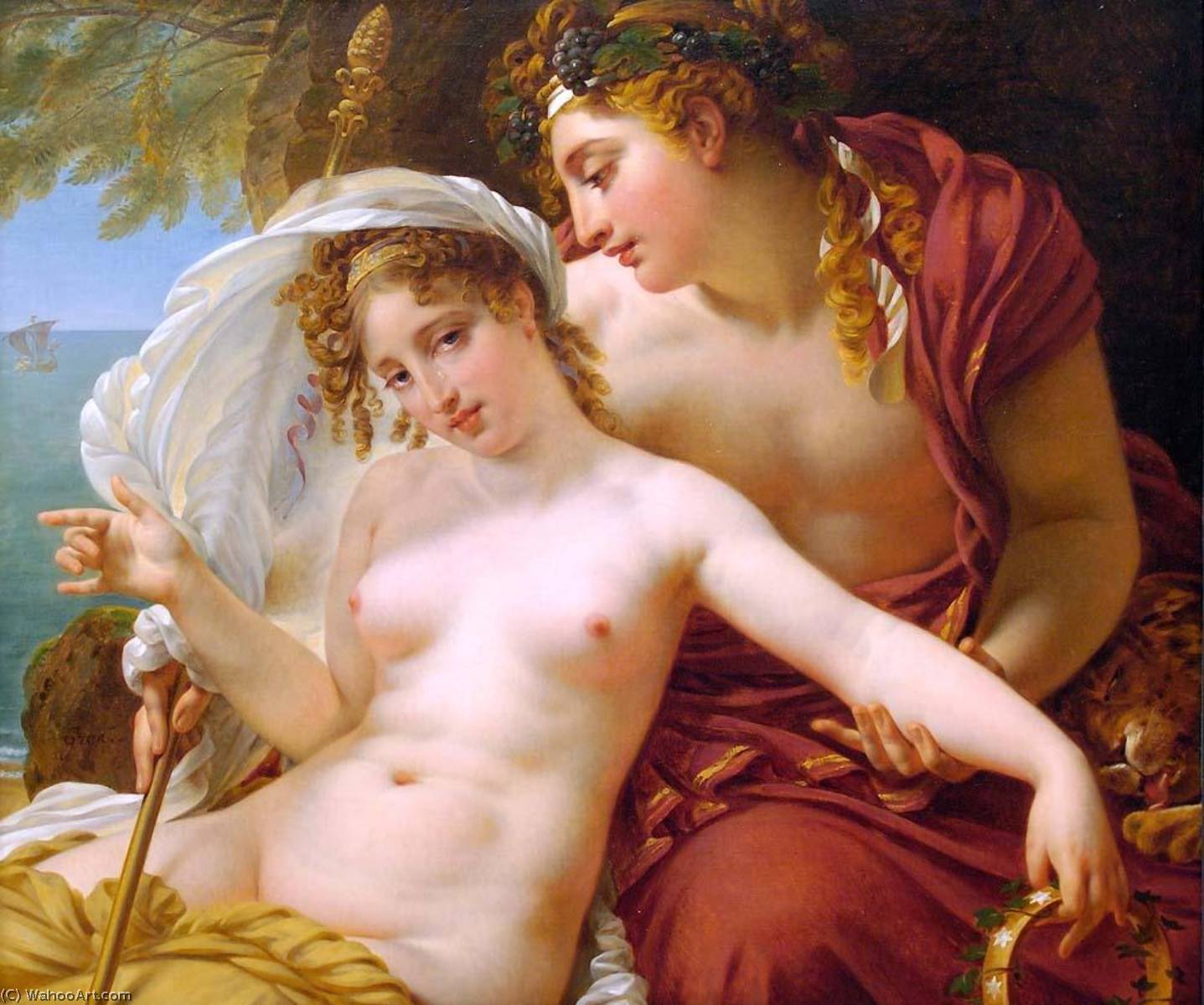 Wikioo.org - The Encyclopedia of Fine Arts - Painting, Artwork by Baron Gros Antoine Jean - Bacchus and Ariadne