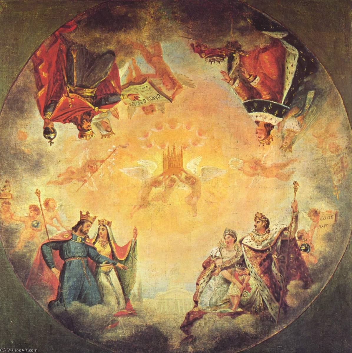 WikiOO.org - אנציקלופדיה לאמנויות יפות - ציור, יצירות אמנות Baron Gros Antoine Jean - Deutsch Erste Skizze für die Kuppel des Pantheons
