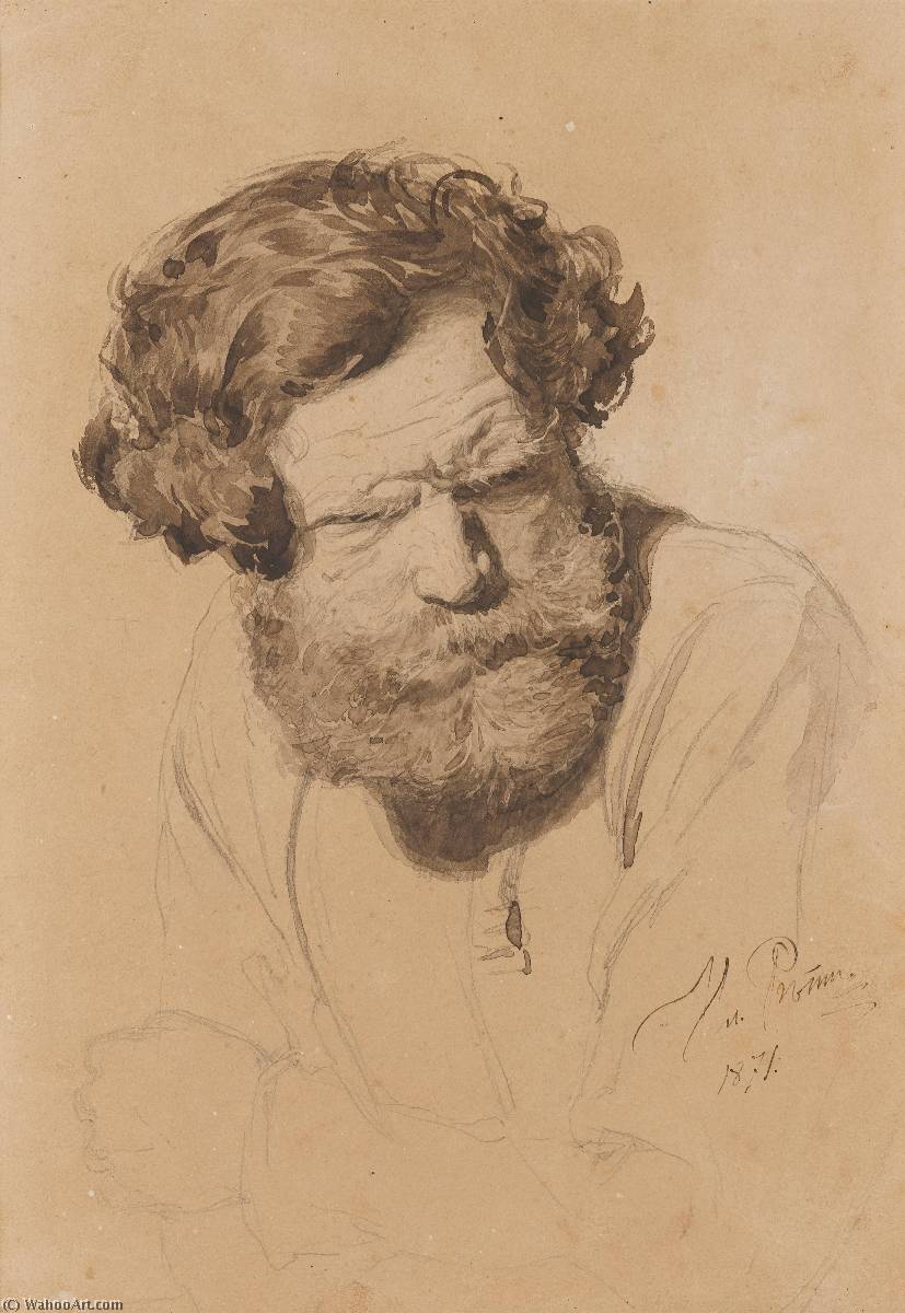 Wikioo.org - สารานุกรมวิจิตรศิลป์ - จิตรกรรม Ilya Yefimovich Repin - Portrait of a Russian Peasant
