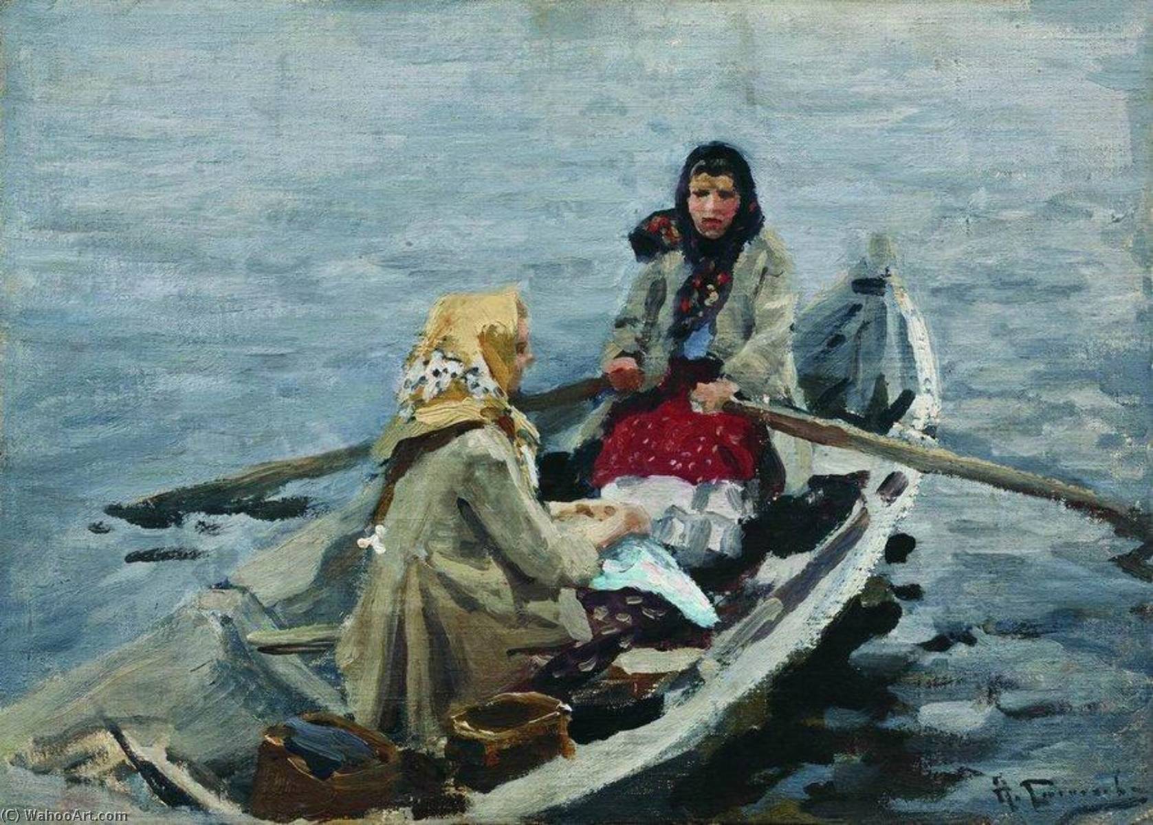 WikiOO.org - Encyclopedia of Fine Arts - Maľba, Artwork Alexei Stepanov - In the Boat