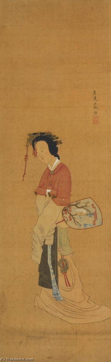 WikiOO.org - Enciclopédia das Belas Artes - Pintura, Arte por Chen Hongshou - MAIDEN