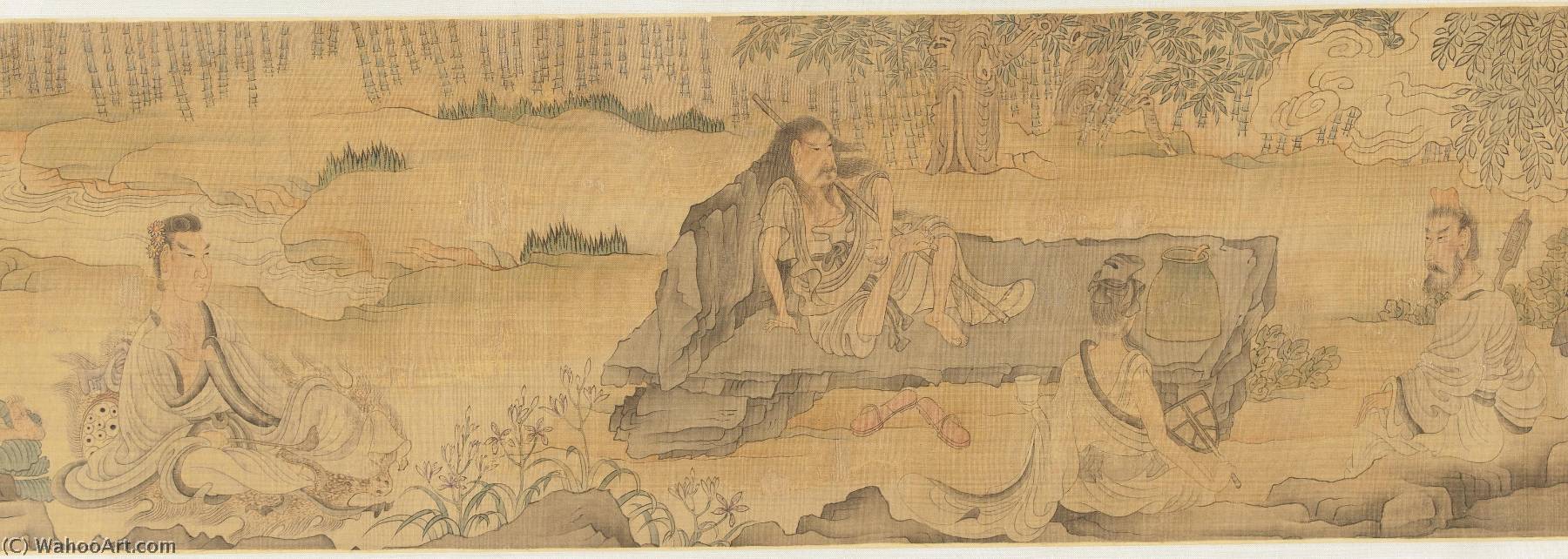 WikiOO.org - אנציקלופדיה לאמנויות יפות - ציור, יצירות אמנות Chen Hongshou - SEVEN SAGES OF THE BAMBOO GROVE