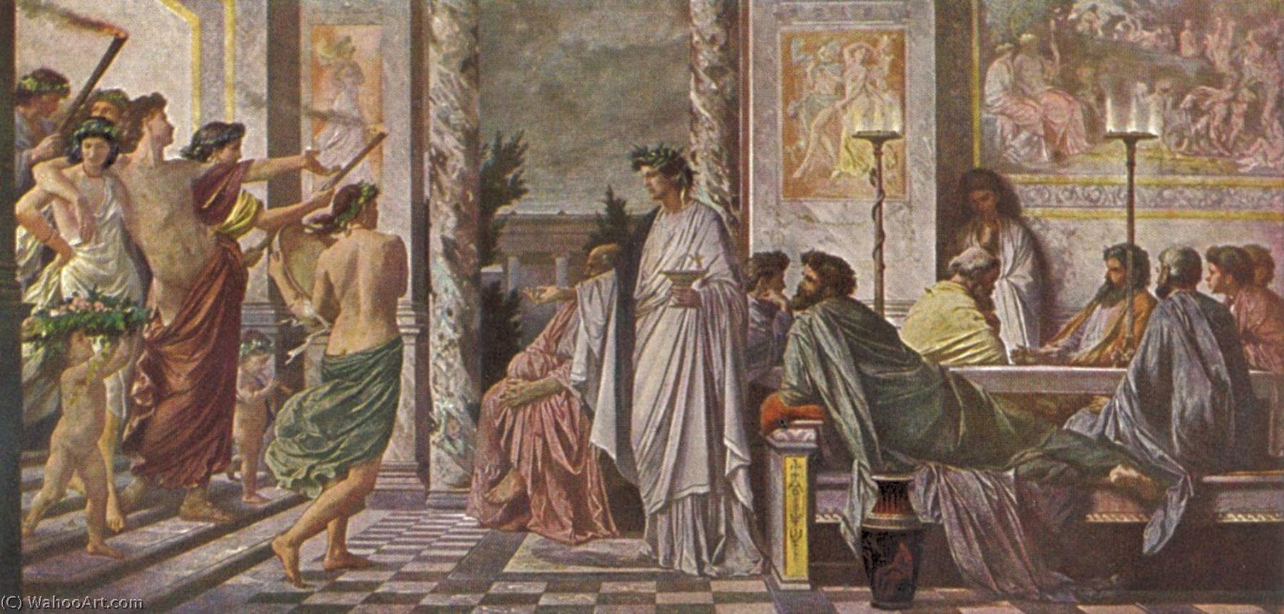 Wikioo.org - The Encyclopedia of Fine Arts - Painting, Artwork by Anselm Feuerbach - Gastmahl des Plato