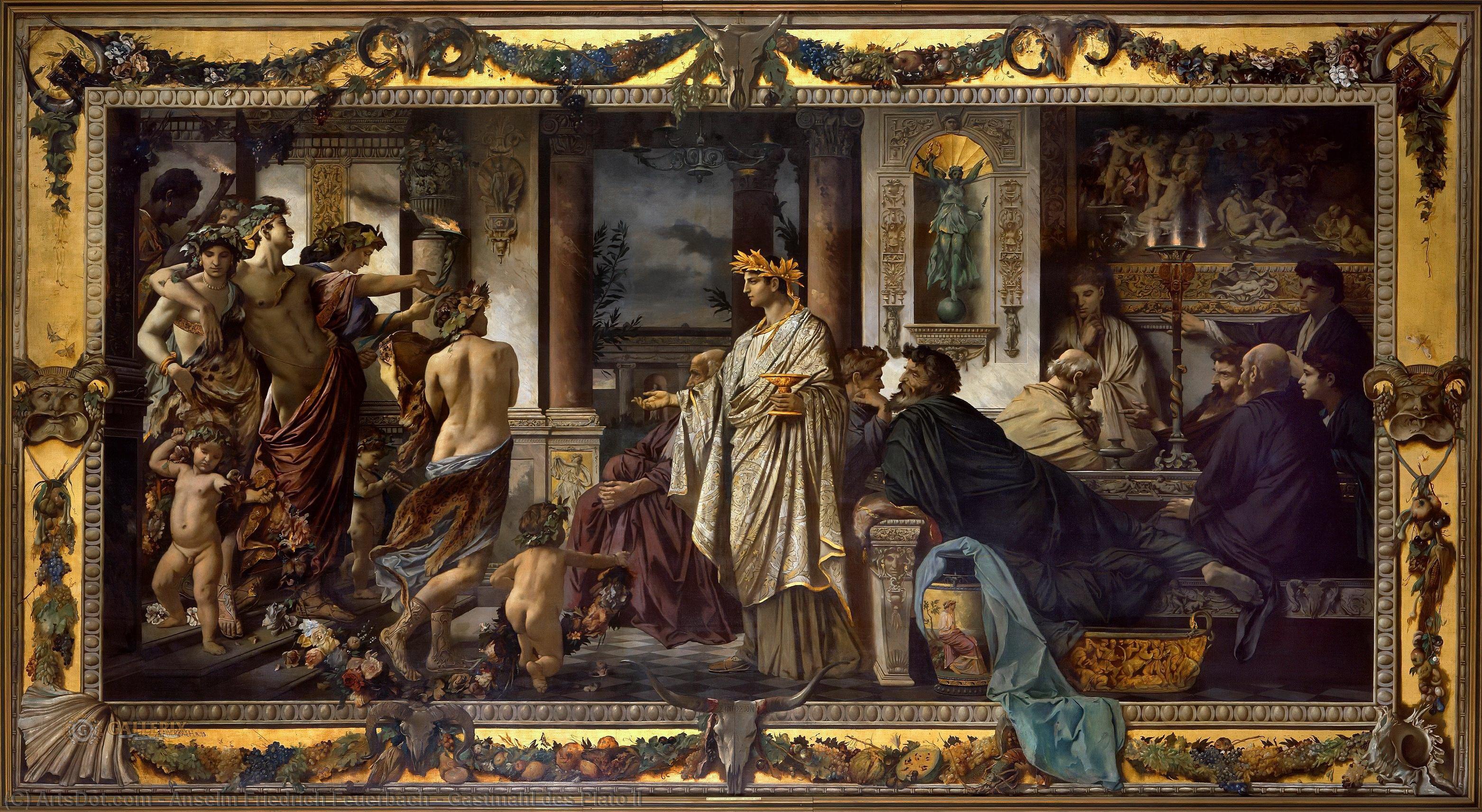 Wikioo.org - The Encyclopedia of Fine Arts - Painting, Artwork by Anselm Friedrich Feuerbach - Gastmahl des Plato II