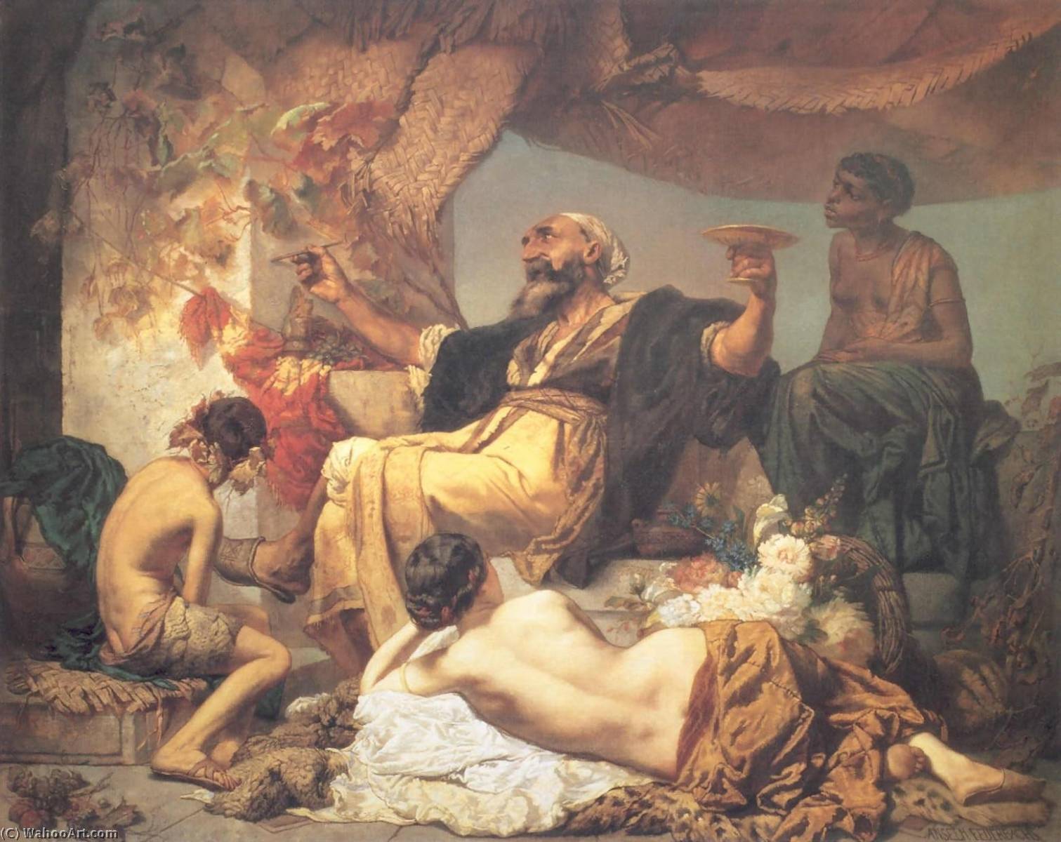 Wikioo.org - The Encyclopedia of Fine Arts - Painting, Artwork by Anselm Feuerbach - Hafis vor der Schenke