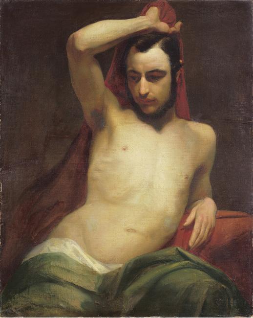 Wikioo.org - The Encyclopedia of Fine Arts - Painting, Artwork by Anselm Feuerbach - Männlicher Halbakt