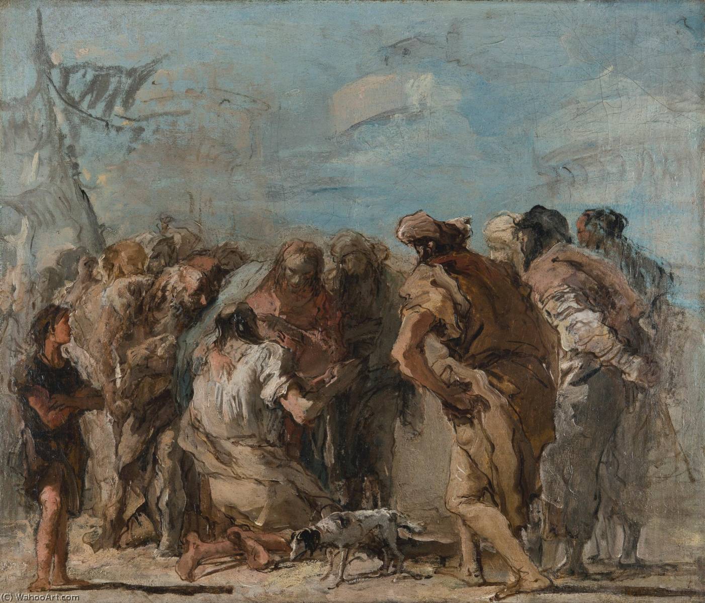 Wikioo.org - The Encyclopedia of Fine Arts - Painting, Artwork by Giandomenico Tiepolo - Christ Healing the Blind Man