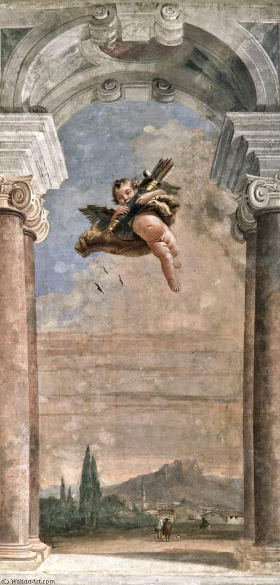 WikiOO.org - Enciklopedija likovnih umjetnosti - Slikarstvo, umjetnička djela Giandomenico Tiepolo - Flying Amor with Arrows