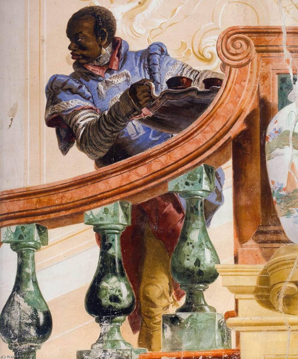 Wikioo.org - Die Enzyklopädie bildender Kunst - Malerei, Kunstwerk von Giandomenico Tiepolo - gemalt Treppe  Ausschnitt