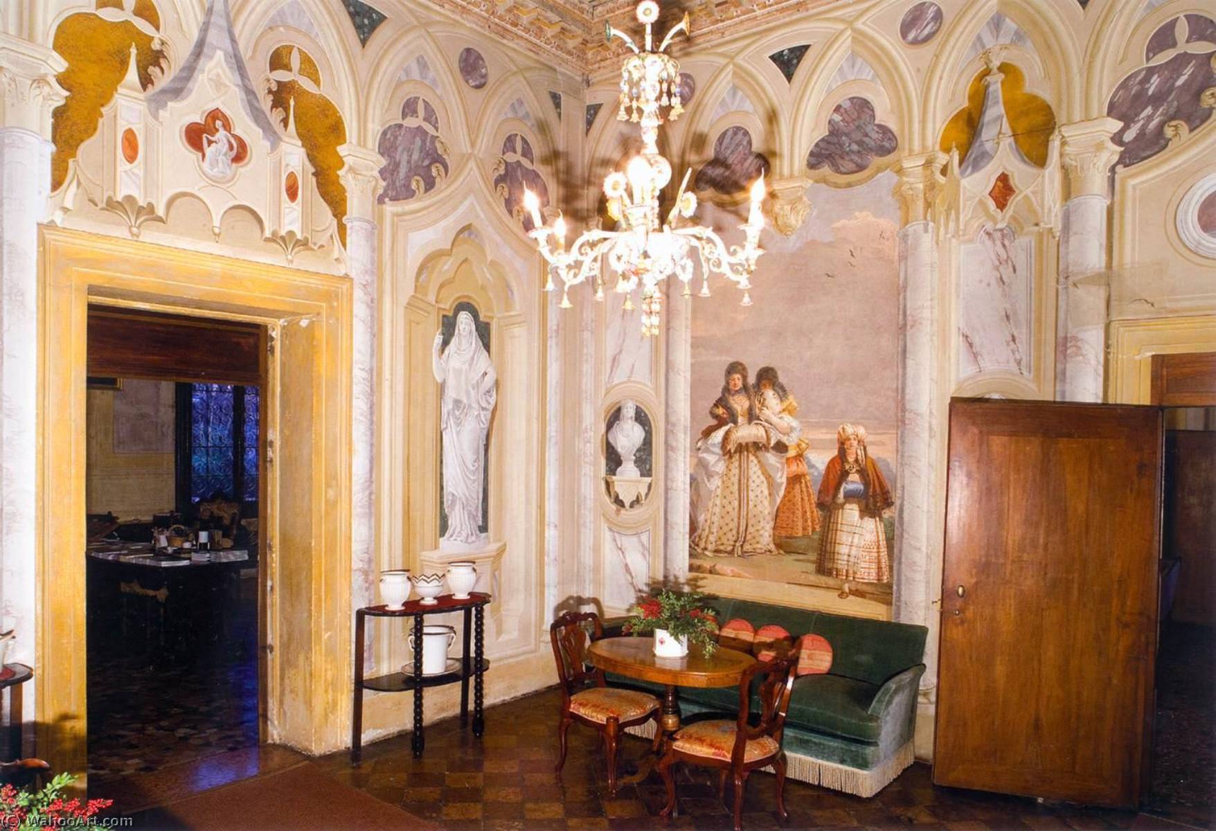 WikiOO.org - Encyclopedia of Fine Arts - Lukisan, Artwork Giandomenico Tiepolo - View of the Gothic Pavilion