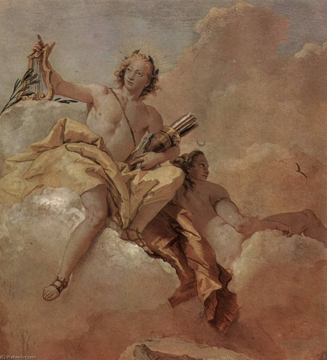 WikiOO.org - Encyclopedia of Fine Arts - Maalaus, taideteos Giandomenico Tiepolo - German Szene Apoll und Diana