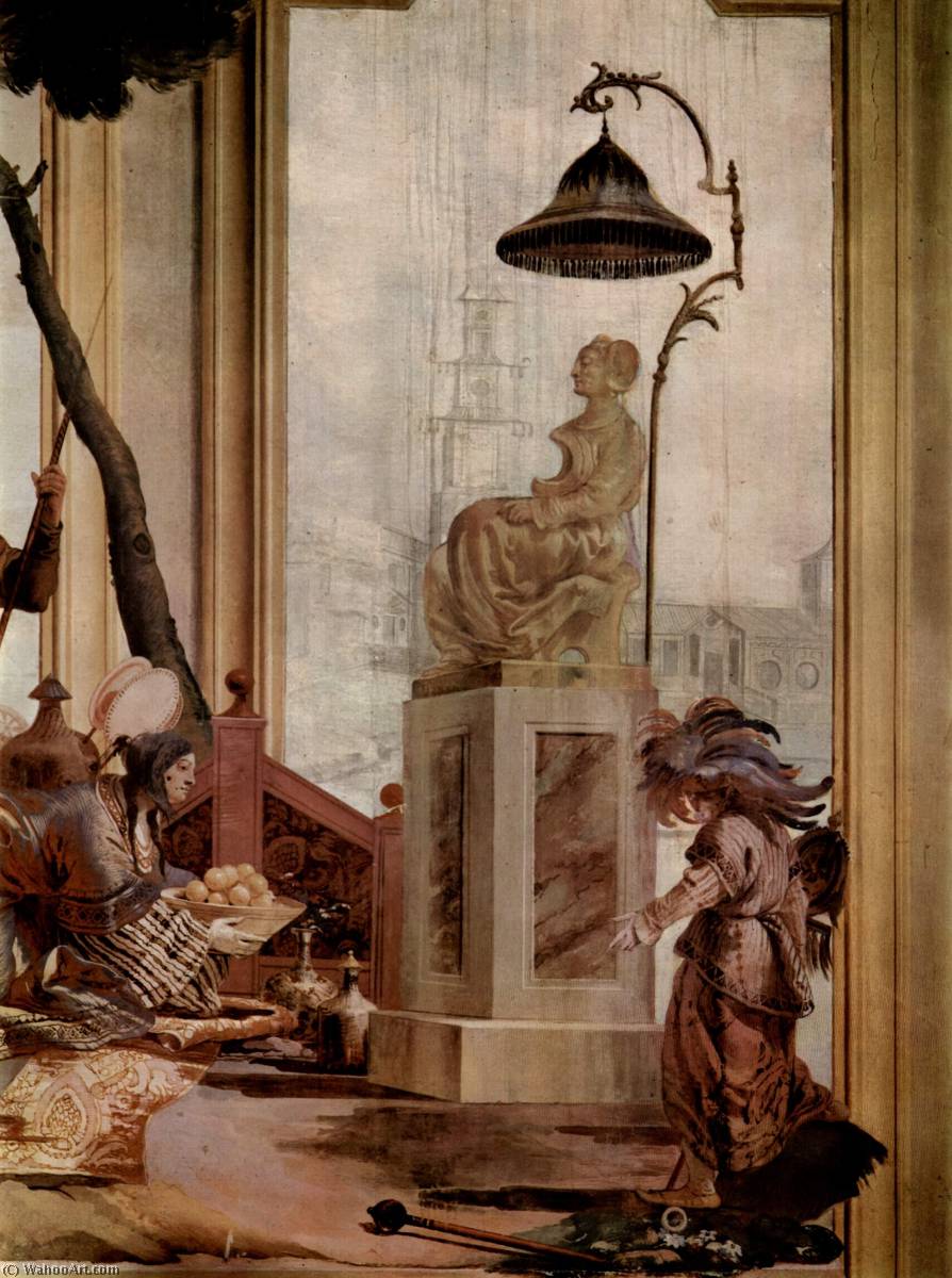 Wikioo.org - The Encyclopedia of Fine Arts - Painting, Artwork by Giandomenico Tiepolo - Szene Früchte als Opfergabe für eine Mondgöttin