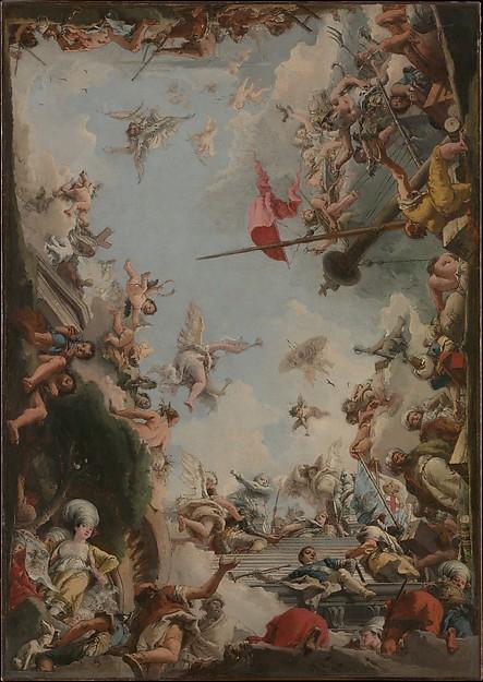 WikiOO.org - Encyclopedia of Fine Arts - Schilderen, Artwork Giandomenico Tiepolo - The Glorification of the Giustiniani Family