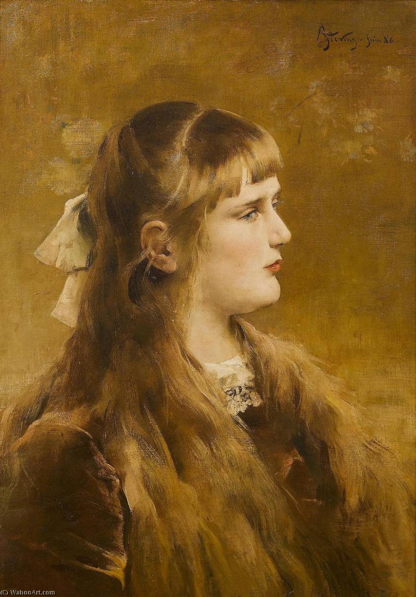 Wikioo.org - The Encyclopedia of Fine Arts - Painting, Artwork by Alfred Émile Léopold Stevens - The Model