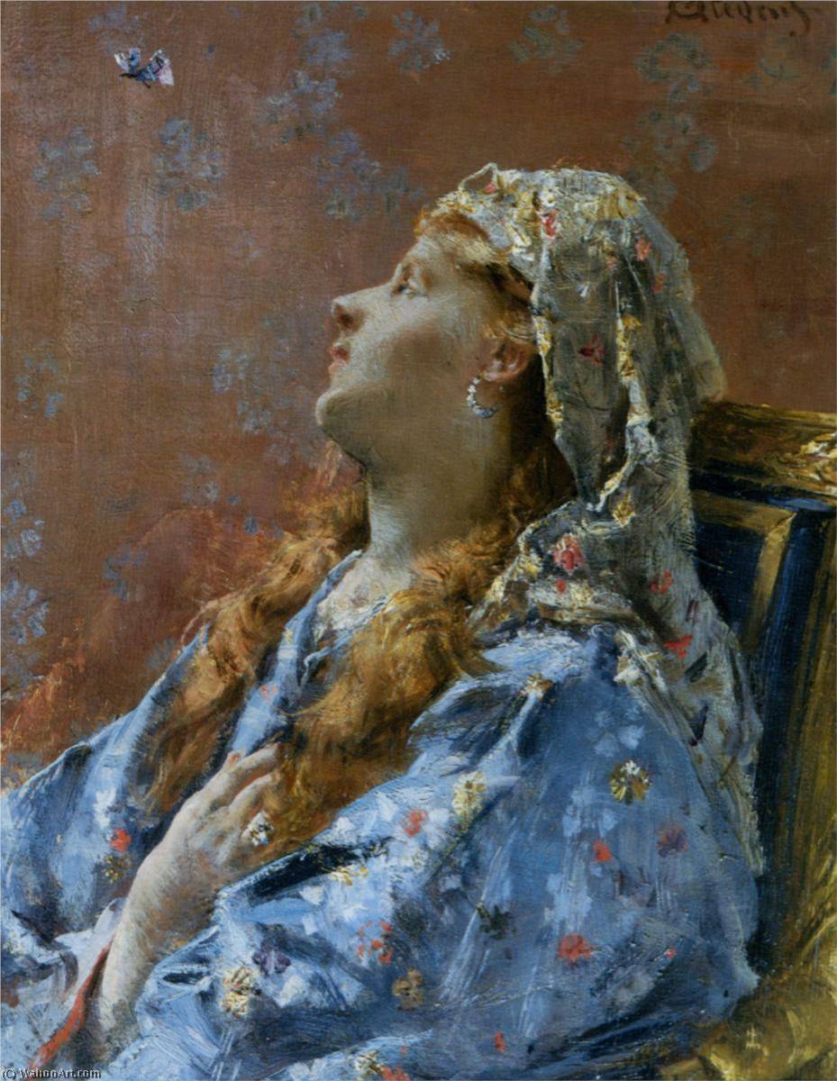 Wikioo.org - The Encyclopedia of Fine Arts - Painting, Artwork by Alfred Émile Léopold Stevens - La Japonaise
