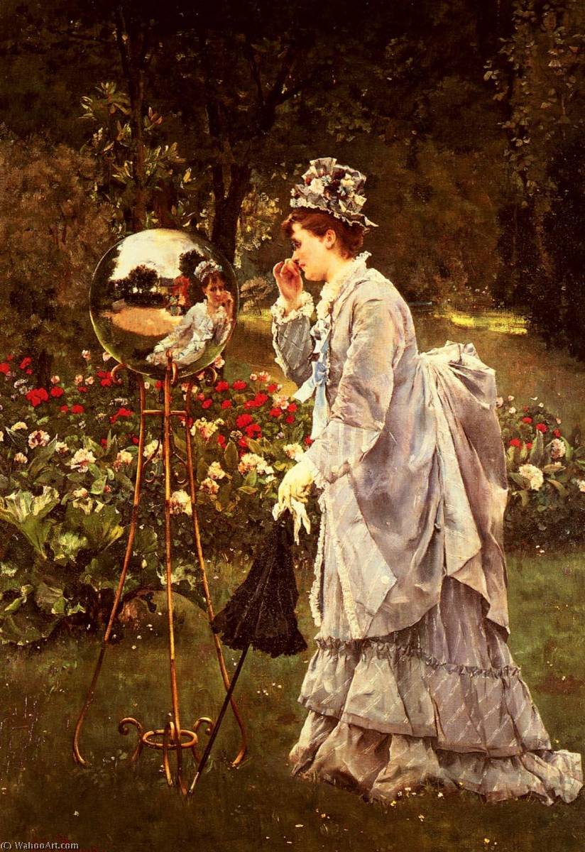 WikiOO.org - Encyclopedia of Fine Arts - Målning, konstverk Alfred Émile Léopold Stevens - The glass sphere