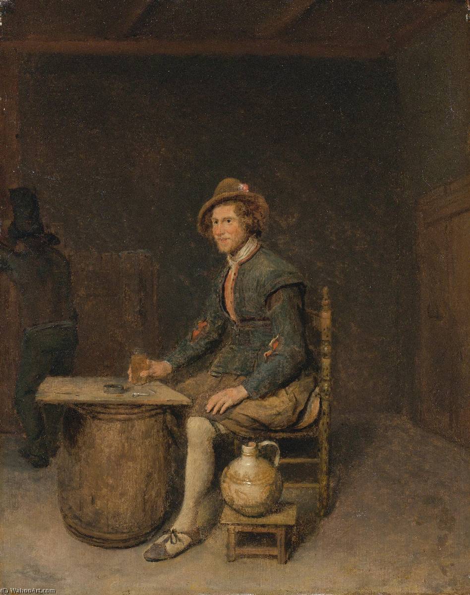 WikiOO.org - Encyclopedia of Fine Arts - Maleri, Artwork Philips De Koninck - Seated Hunter in a Tavern