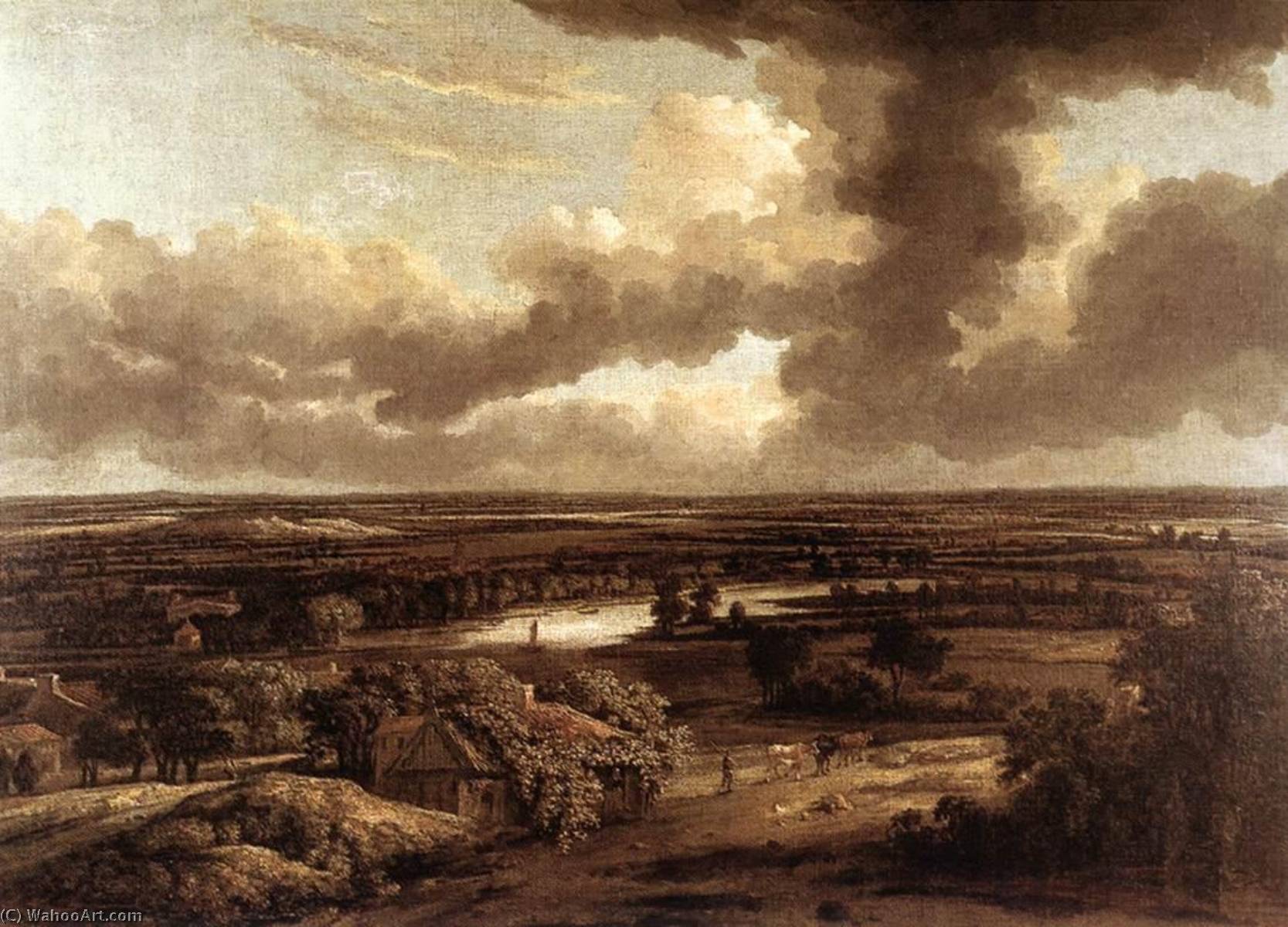Wikioo.org - The Encyclopedia of Fine Arts - Painting, Artwork by Philips De Koninck - Dutch Landscape Viewed from the Dunes