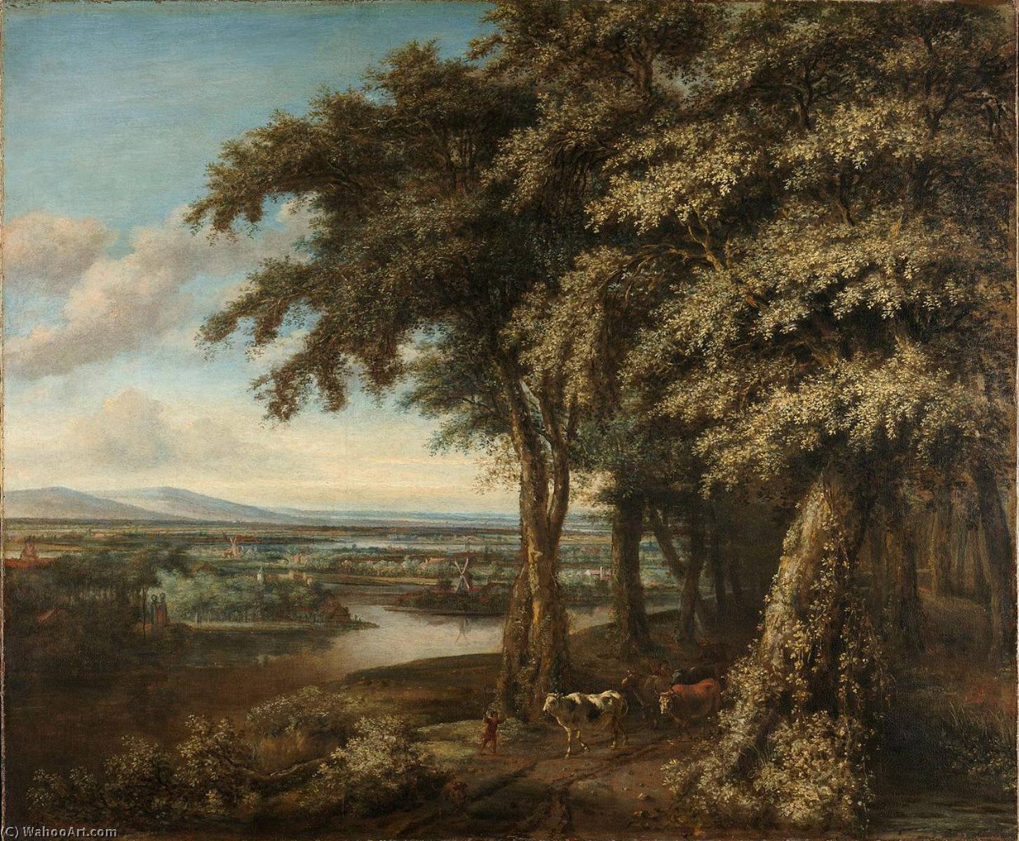 Wikioo.org - The Encyclopedia of Fine Arts - Painting, Artwork by Philips De Koninck - The Entrance to the Woods