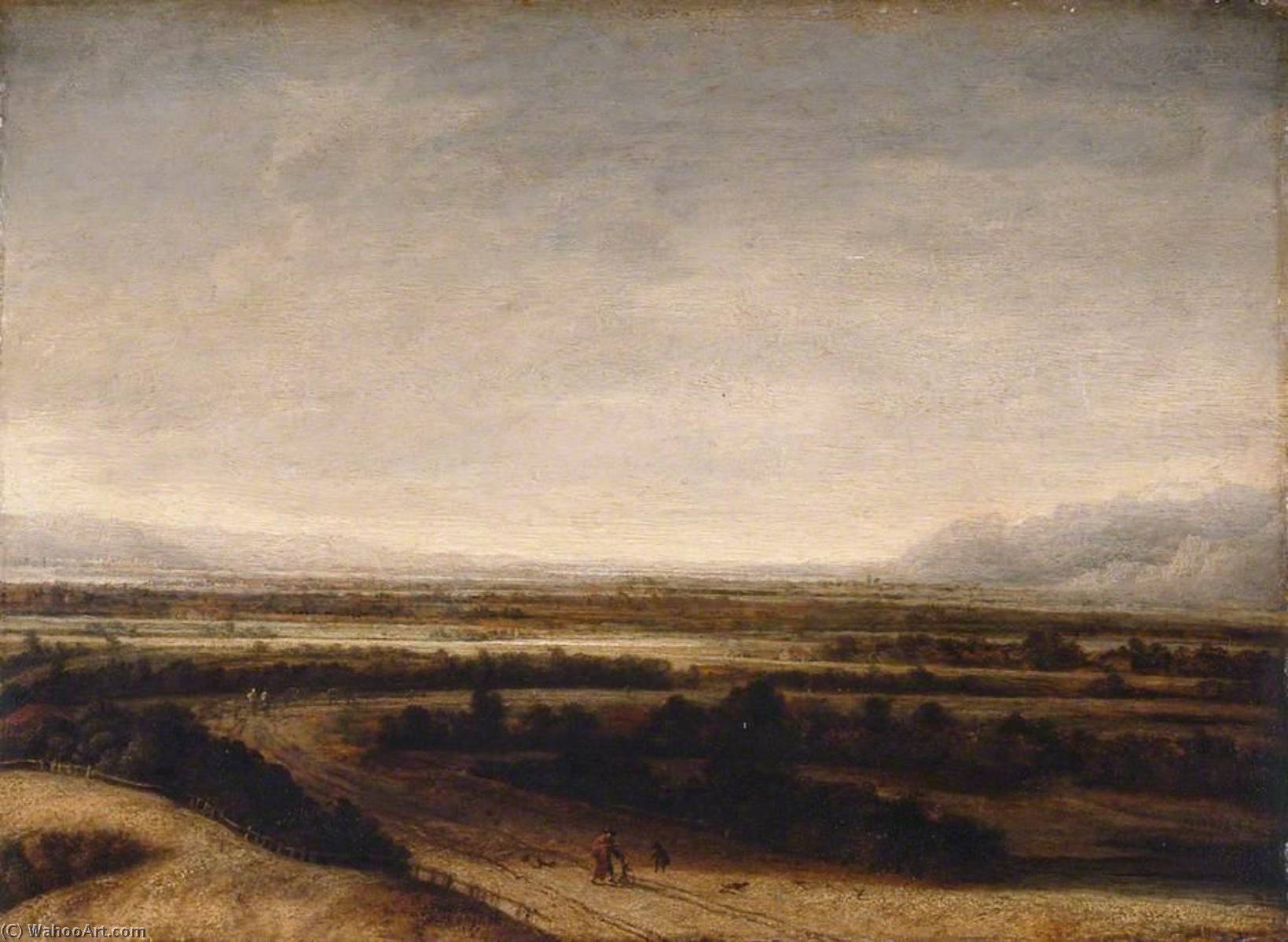 Wikioo.org - The Encyclopedia of Fine Arts - Painting, Artwork by Philips De Koninck - Flat Landscape with a View to Distant Hills