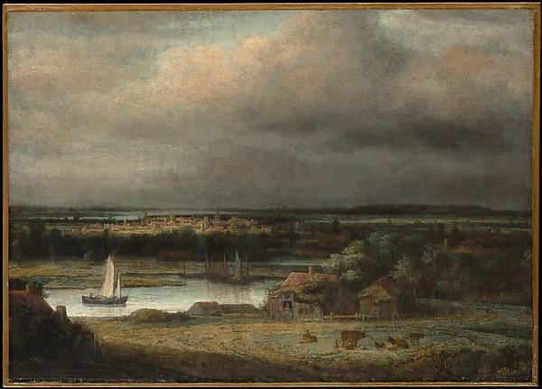 Wikioo.org - The Encyclopedia of Fine Arts - Painting, Artwork by Philips De Koninck - Wide River Landscape
