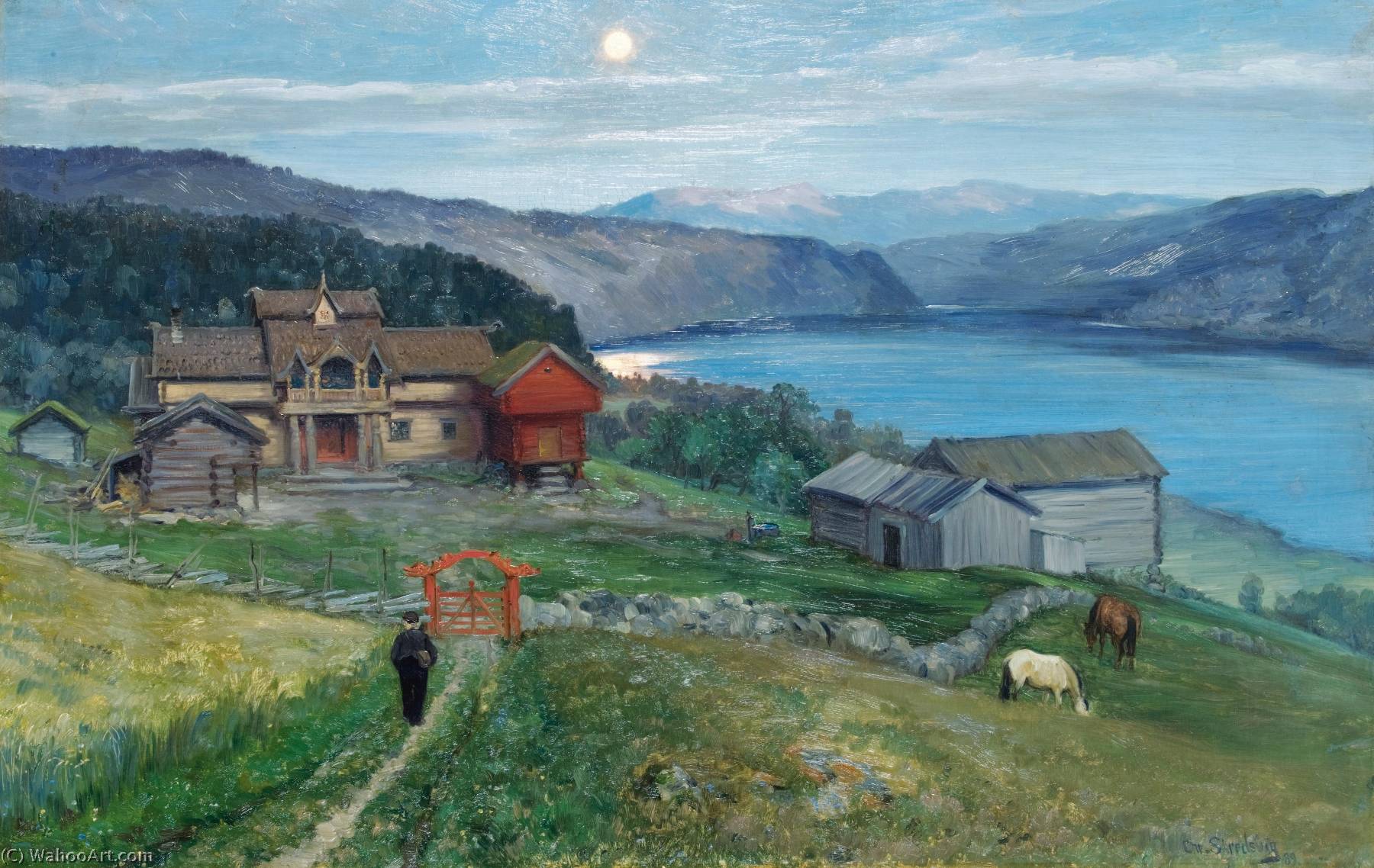 WikiOO.org - אנציקלופדיה לאמנויות יפות - ציור, יצירות אמנות Christian Skredsvig - a fine farm at last